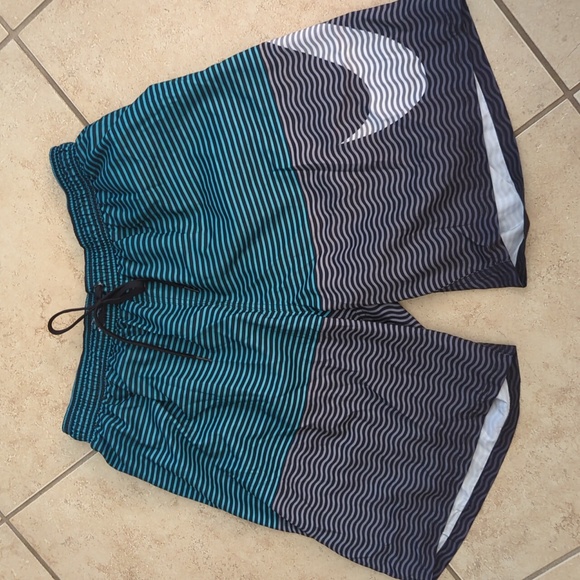 Nike Men's Striped Swim Shorts Trunks Blue Grey - Size XXL - Picture 1 of 7